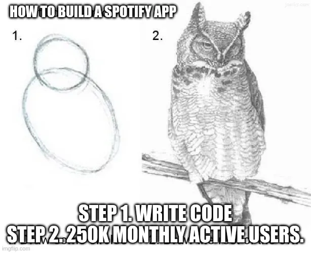 How to build a Spotify app: step 1, write code; step 2, 250,000 monthly active users
